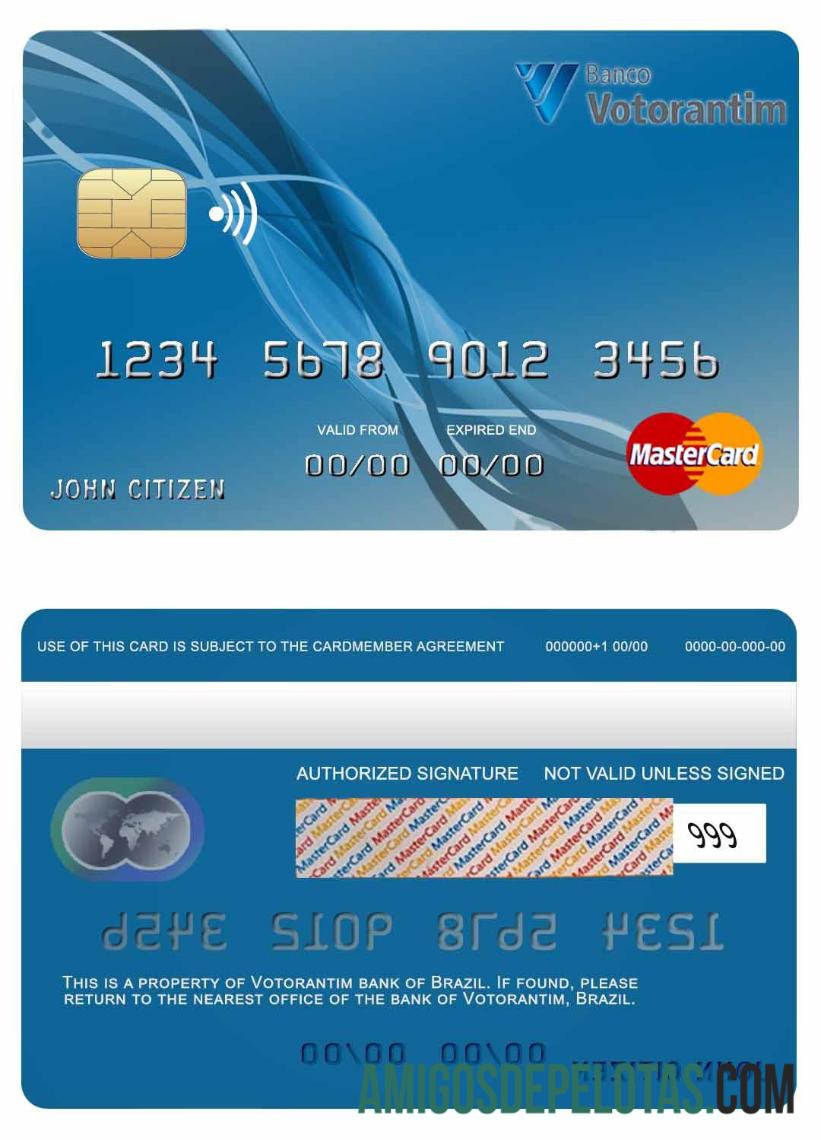 Brazil Votorantim Bank Mastercard exemplo real